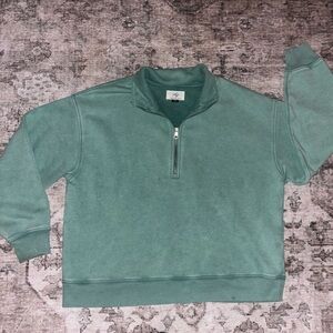 American Eagle Outfitters Mint Half-Zip Pullover